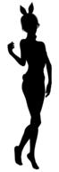 silhouette of a girl with rabbit ears