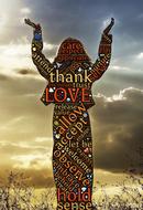 prayer, word cloud at sunset sky