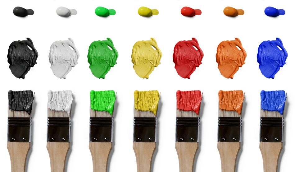 Colorful and beautiful plant, with the brushes, on the white surface, clipart