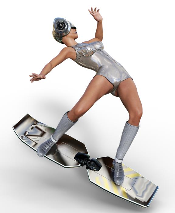 painted girl on airboard