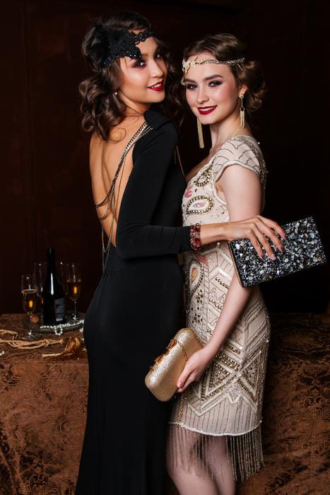 two women in retro style