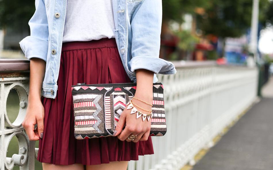 girl with fashion accessories on a blurred background