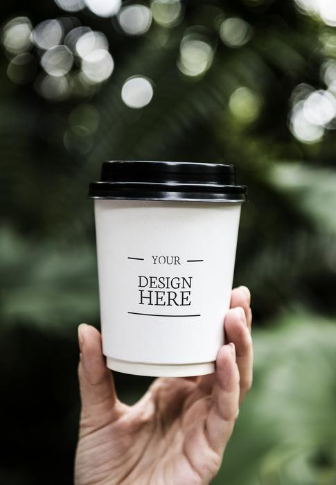 Beverage Blank Coffee in hand