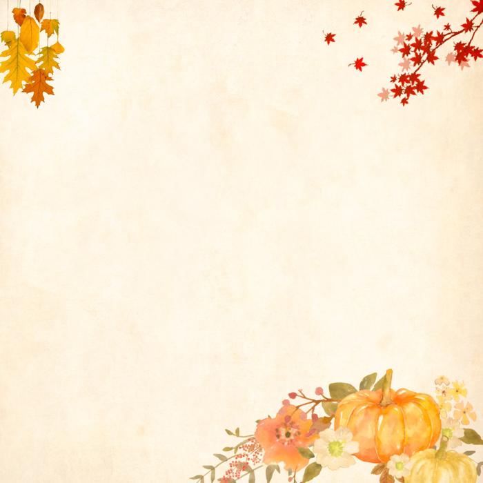 vintage autumn background, roses and pumpkins drawing