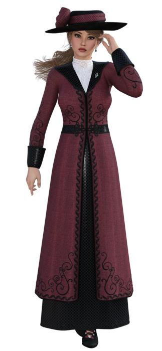 isolated women in old-fashioned clothing