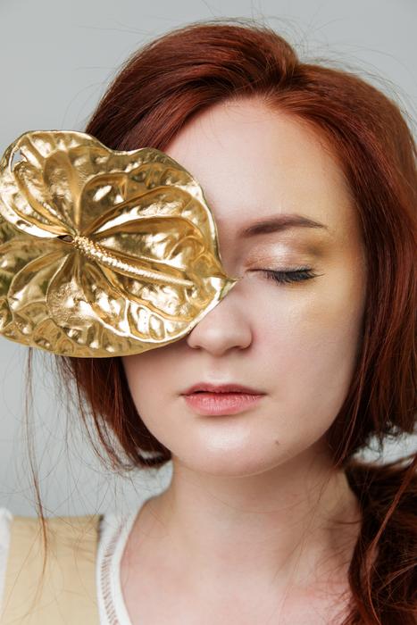 Girl Woman Young gold leaf