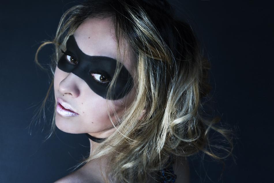 portrait of Hair Beauty Model with mask