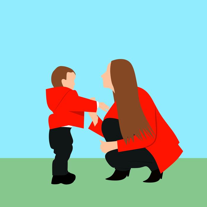 digital mother with baby
