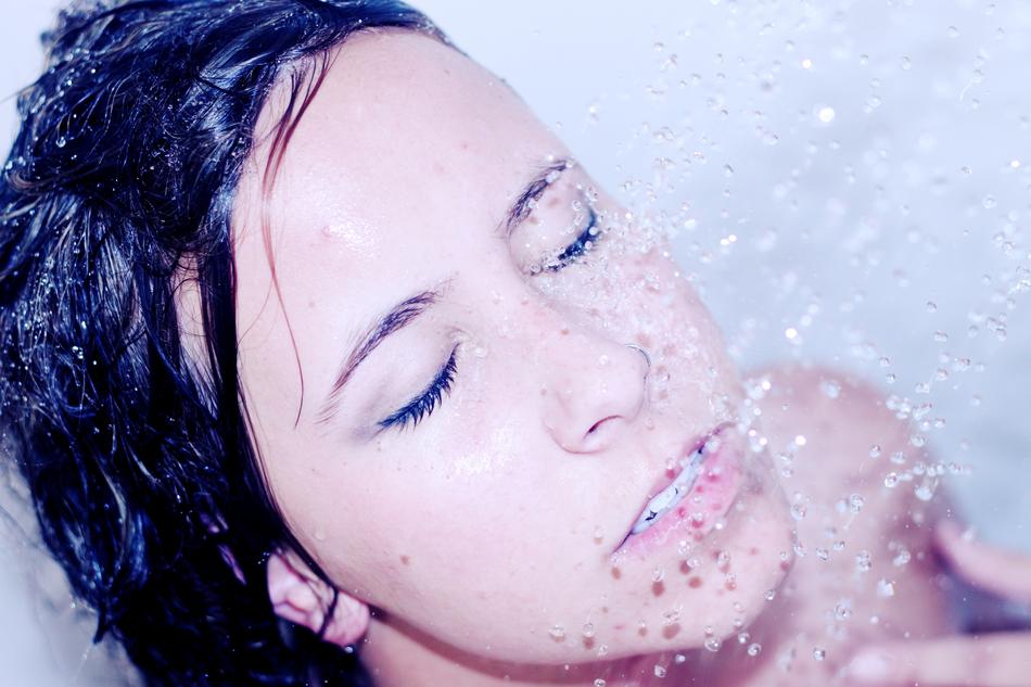 showering woman