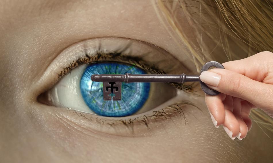 open blue eye