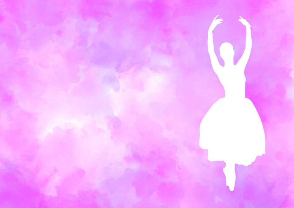 silhouette of ballerina on the pink background