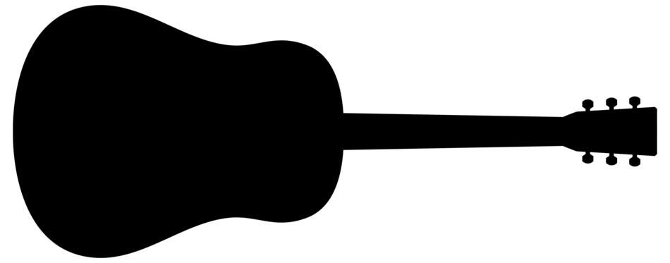 classic guitar silhouette on the white background