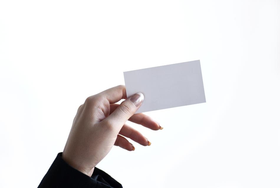 Business Card white Hand woman