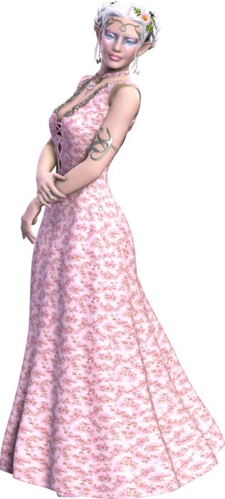 elf, fantasy woman in long dress