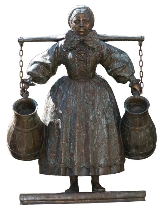bronze Woman Figure with Water jugs