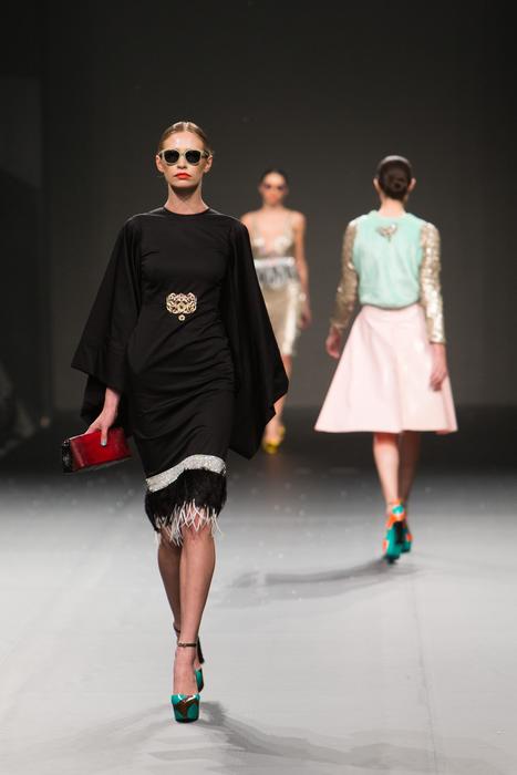 models in dresses on the catwalk
