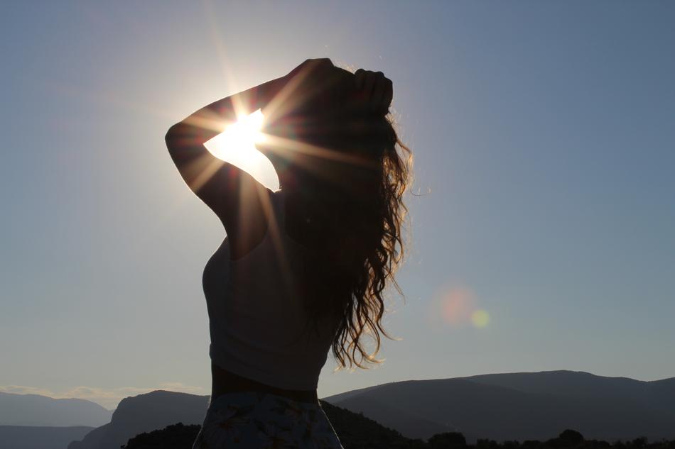 Girl Beautiful and Sun
