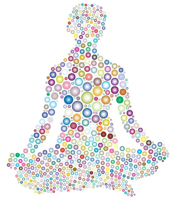 girl in lotus position as an abstract figure