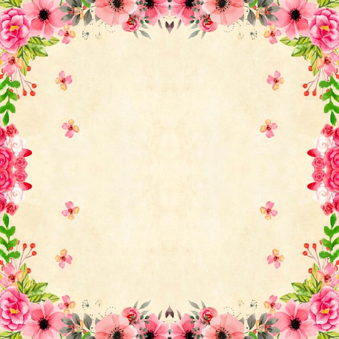flowers as a pink border