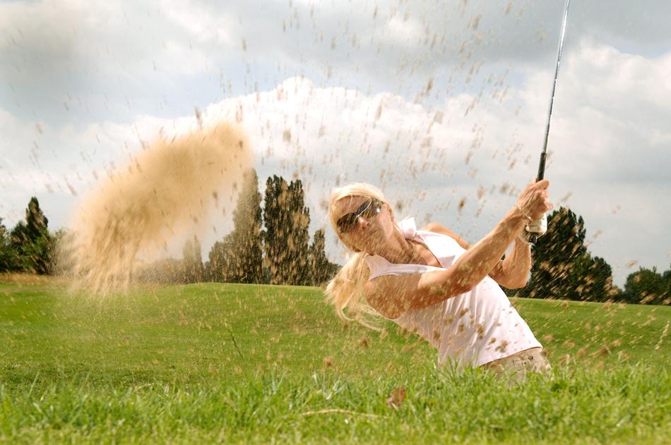 Golfer girl play