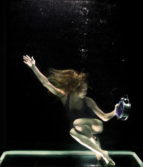 Underwater Model girl clock