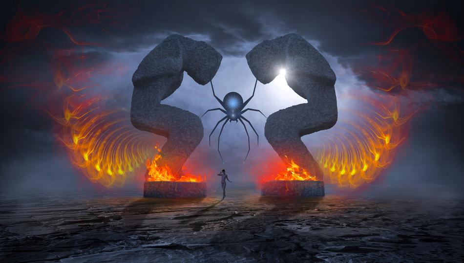Fantasy Sculpture Fire spider drawing