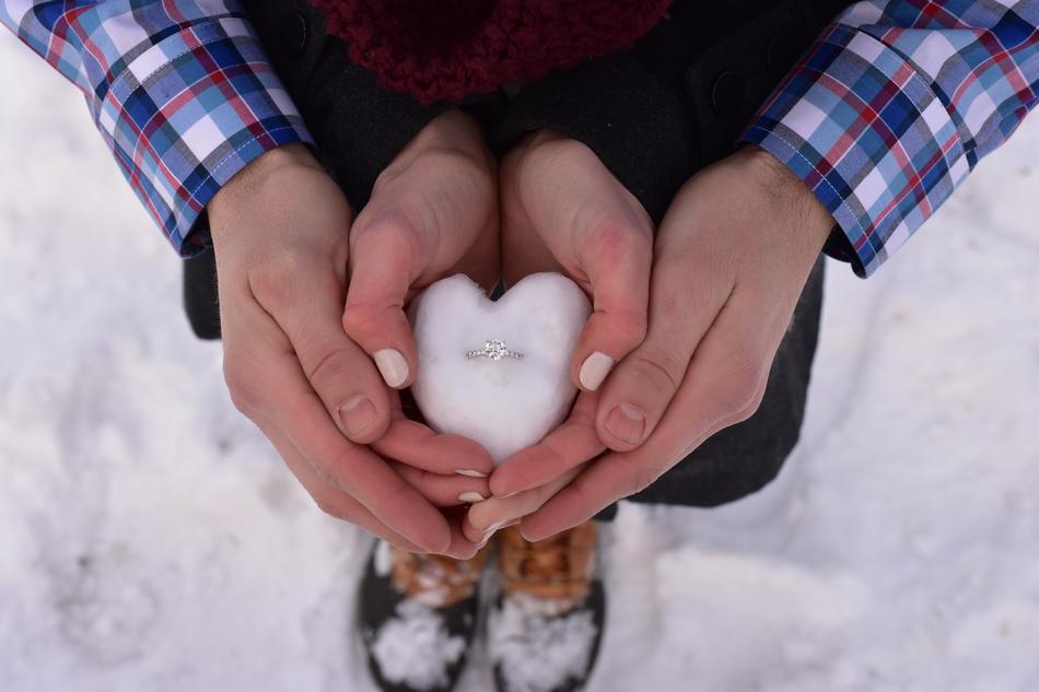 wedding ring in the snow