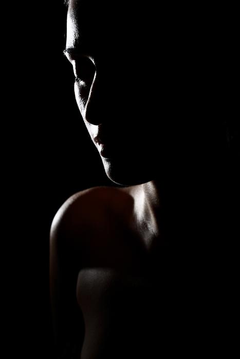 low key Portrait of beautiful woman