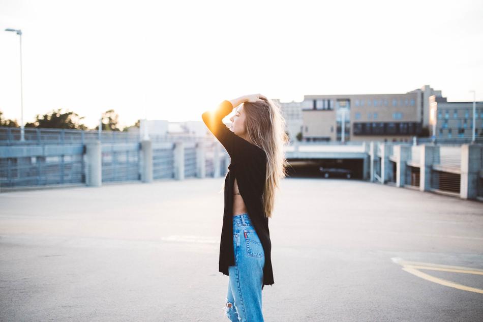 Blonde Woman on street