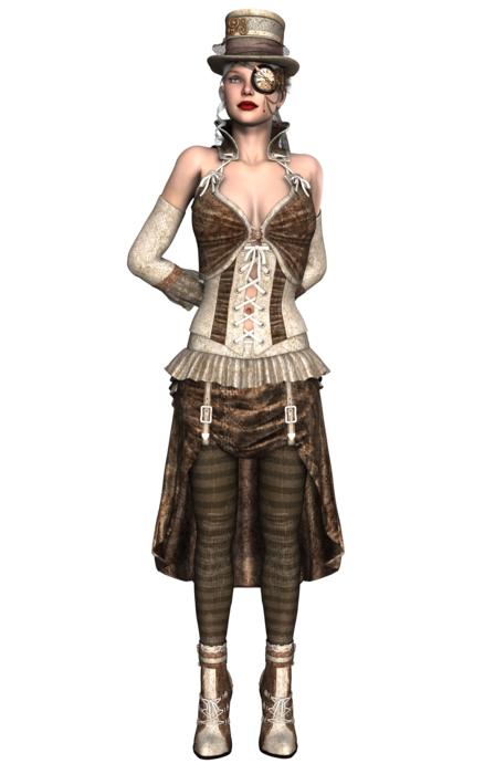 girl in an extravagant image as a 3d illustration