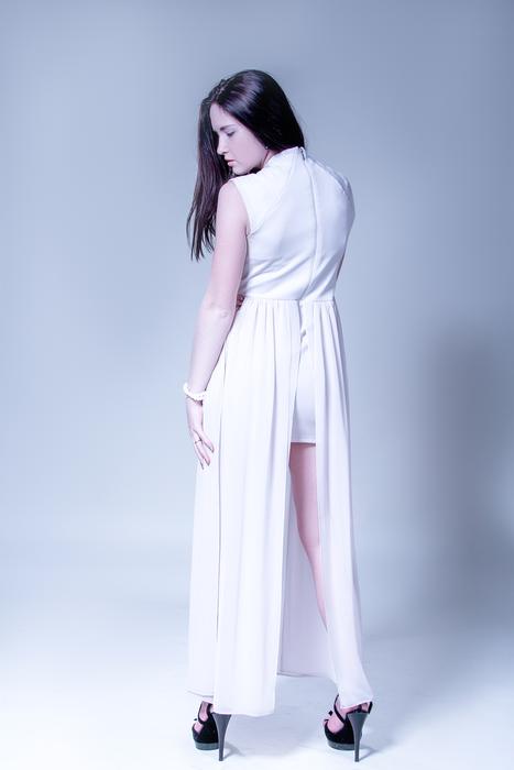 Girl In Long Dress white