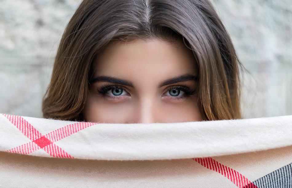 beautiful female eyes in the portrait