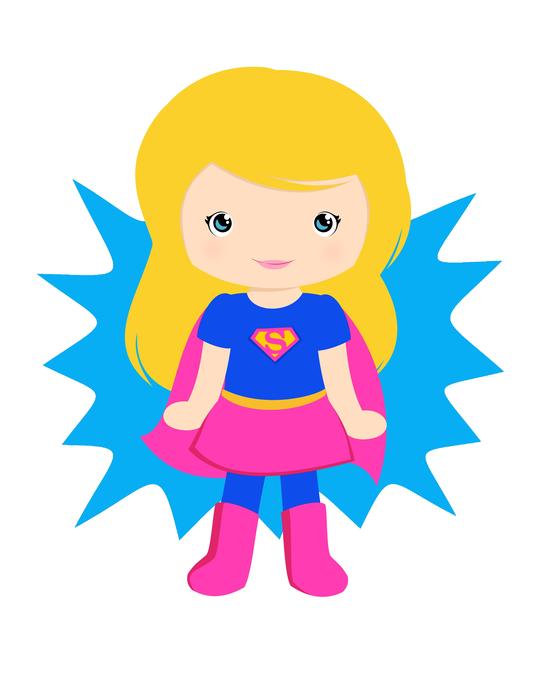 cartoon girl with yellow hair on white background