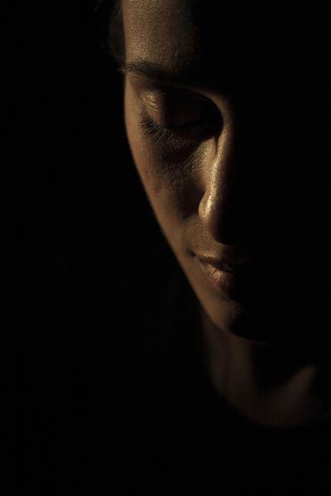 Beautiful Model Woman at dark