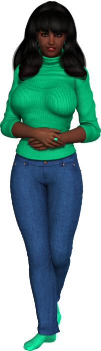 woman lady ethnic dark skin as 3d illustration