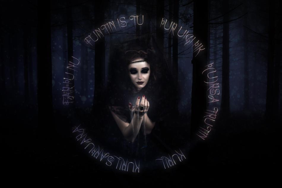 Witch Summon in dark Forest