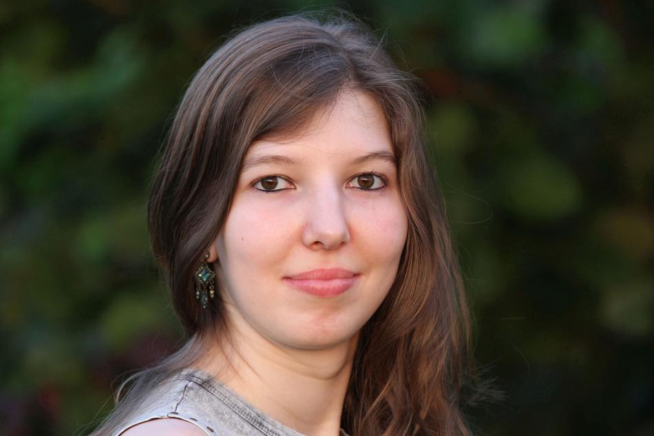 portrait of natural beauty woman on blurred background