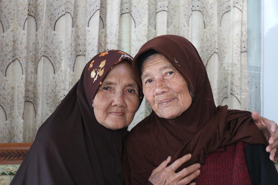Portrait of the covered woman with the grandmother
