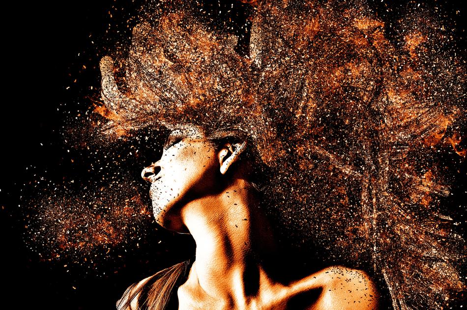 abstract photo of woman hair wild head
