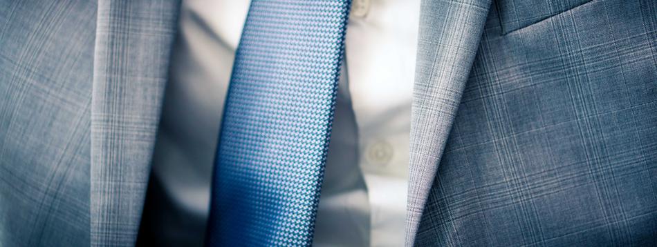 Blue suit with the blue tie