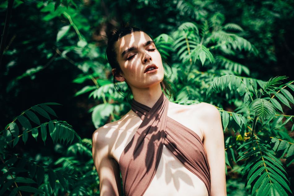 Gay in light and shadow, among the beautiful, green plants