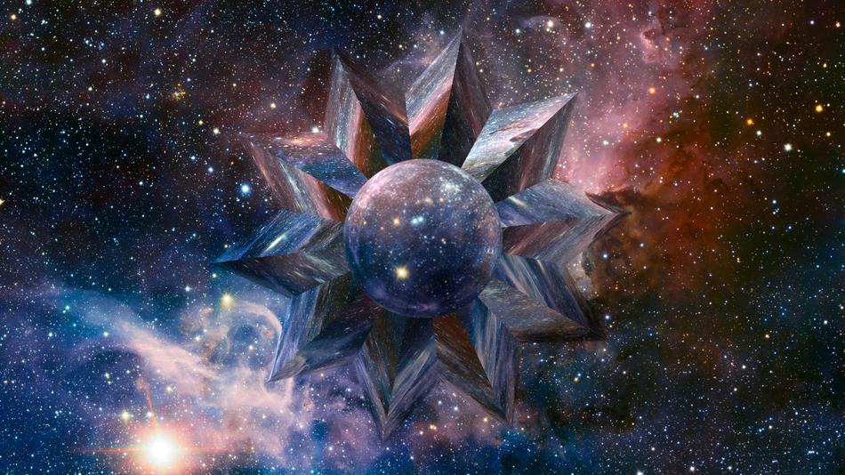 fractal on the background of the starry sky