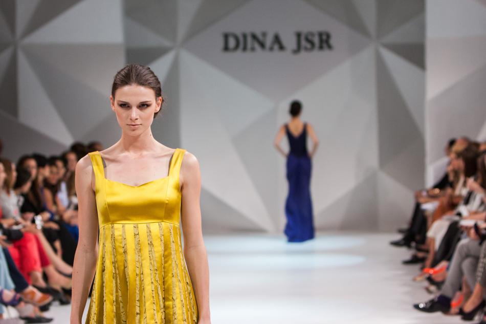 models on the catwalk in a blurred background