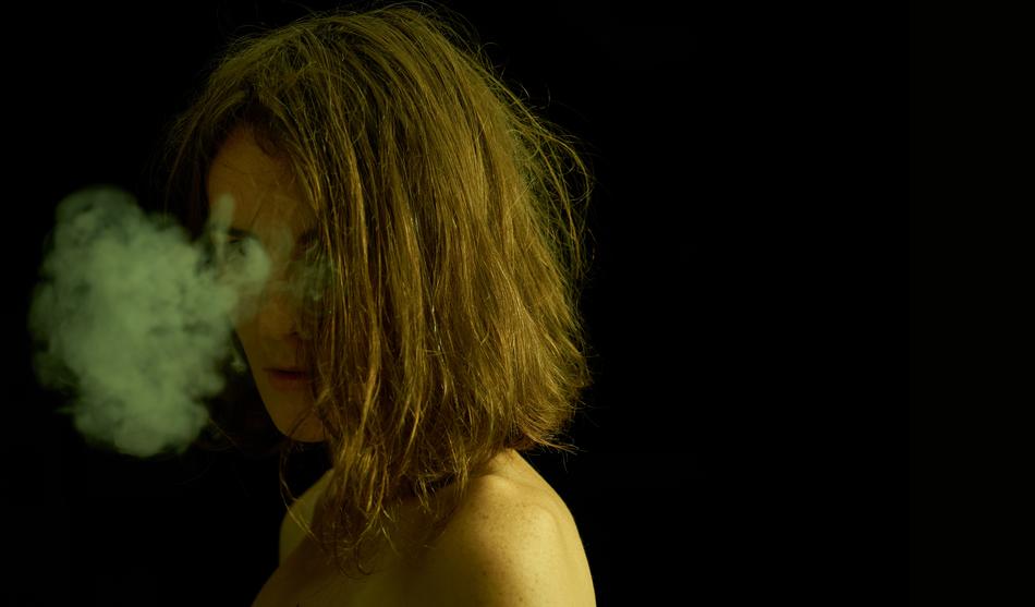 woman portrait with smoke