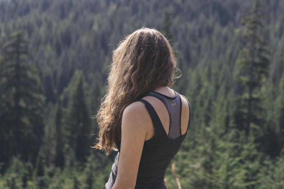 photo of Girl with Long Hair on mountains