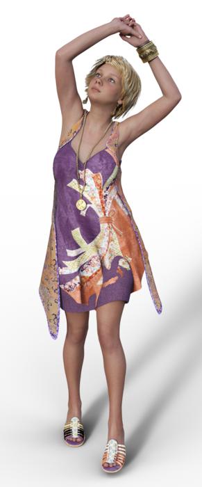3d woman in cute dress