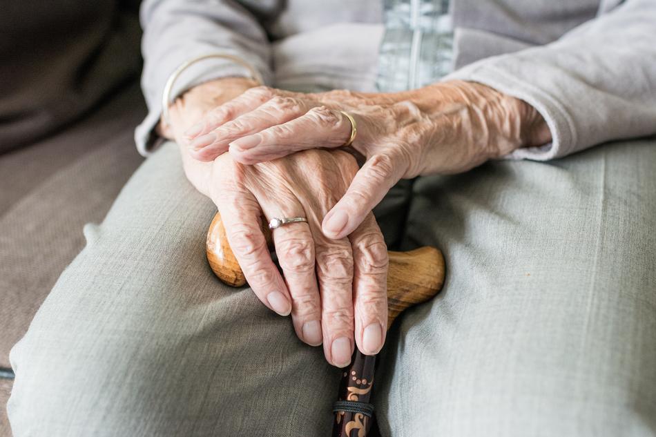 hands of an old woman close up