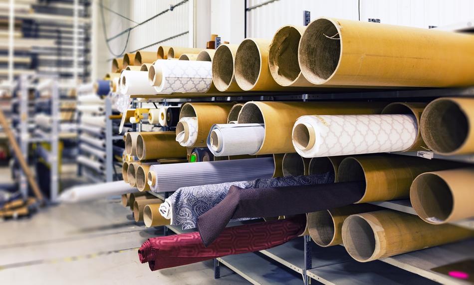 Rolls Of Fabric Material on Factory