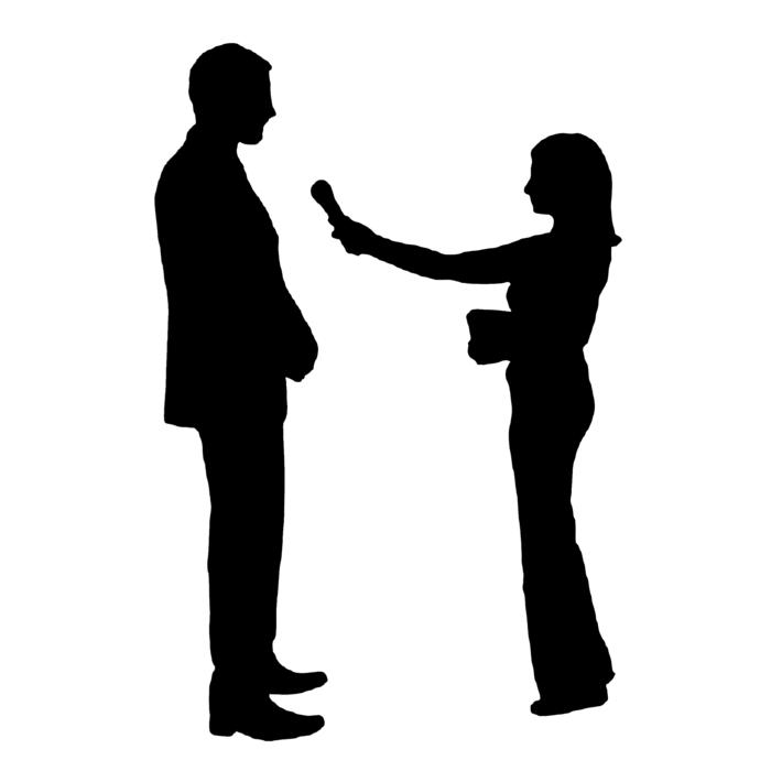 interview in black silhouettes