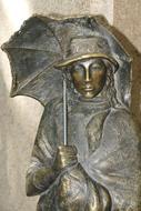 woman beneath umbrella, bronze sculpture, Georgia, Tbilisi